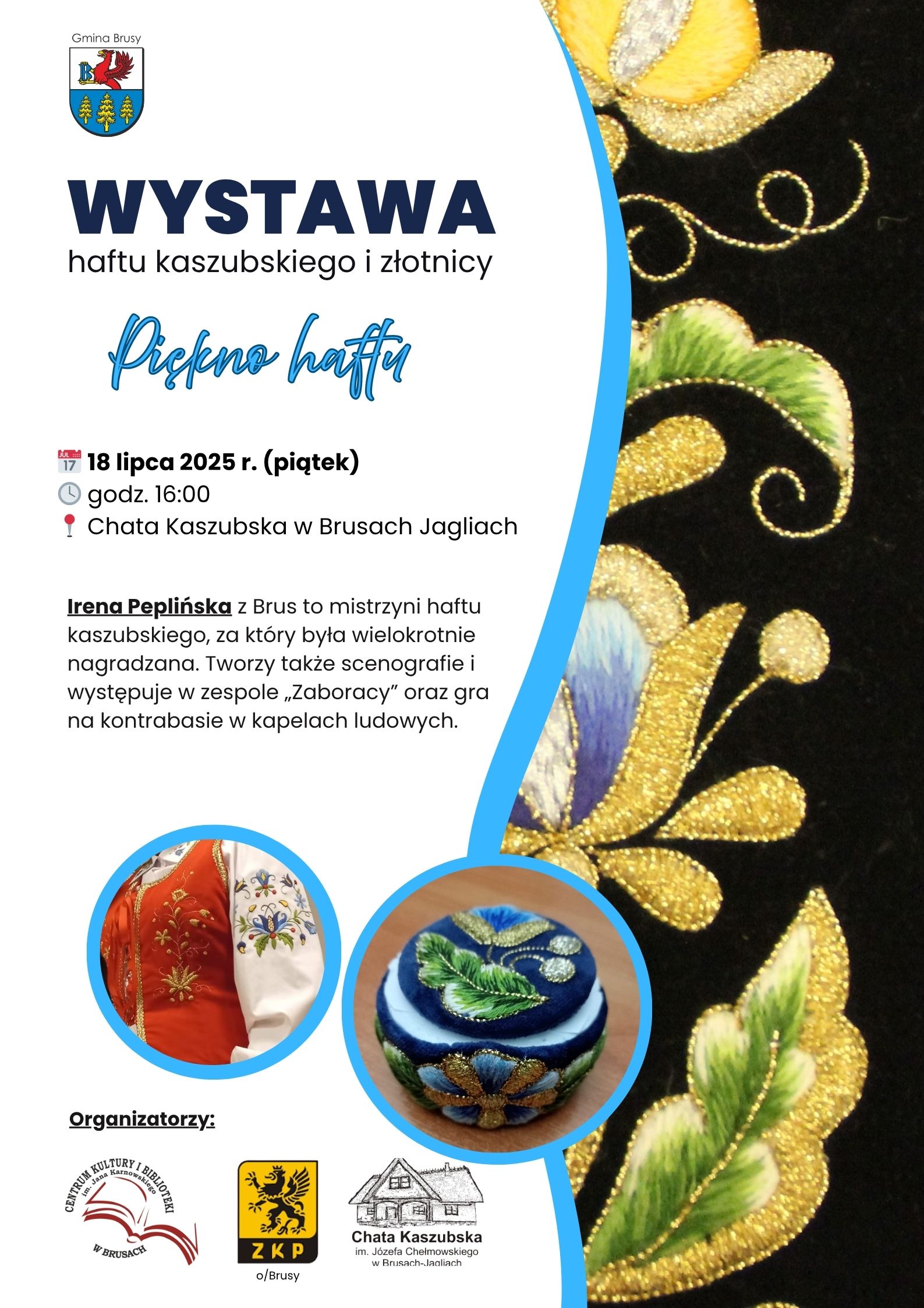 Plakat wystawa haftu Ireny Peplińskiej